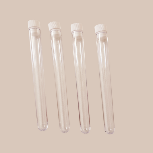 Plastic Test Tubes 150 mm x 17 mm with Stoppers (200 per pack)